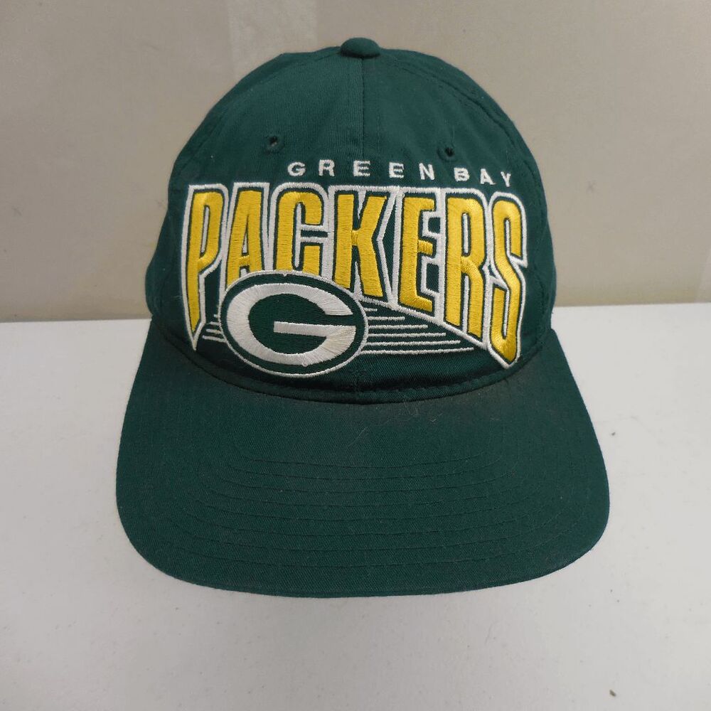 Vintage Green Bay Packers Spellout Starter Yellow Hat Adjustable Needs Repair